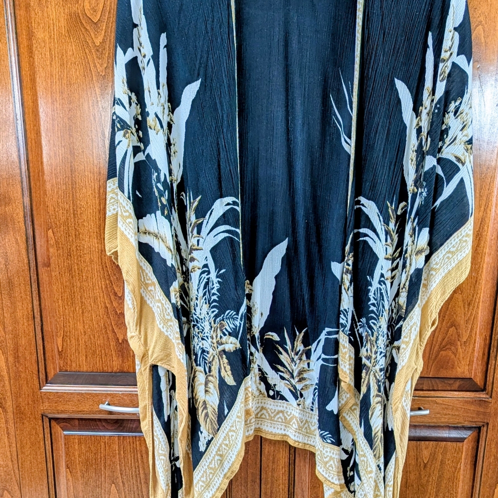 Vince Camuto Black and Gold Floral Wrap